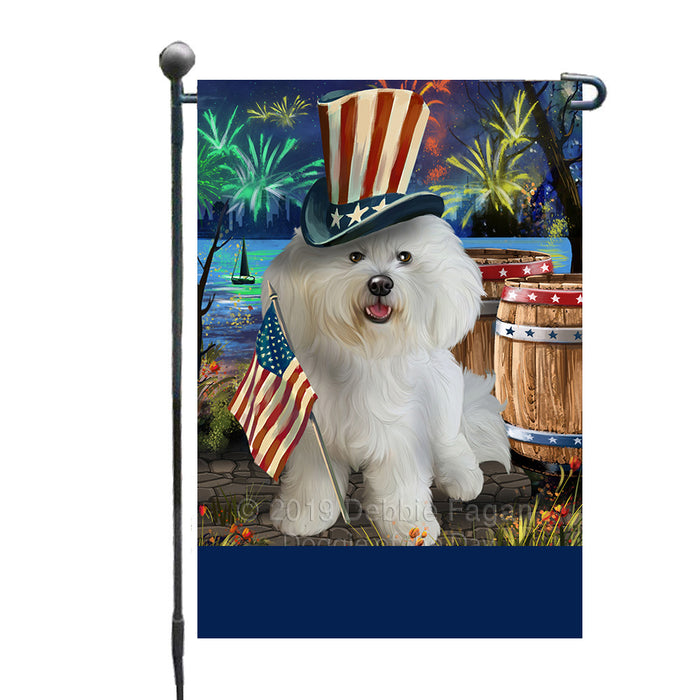 Personalized 4th of July Firework Bichon Frise Dog Custom Garden Flags GFLG-DOTD-A57789