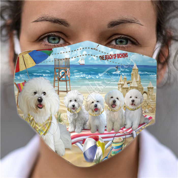 Pet Friendly Beach Bichon Frise Dogs Face Mask FM49076