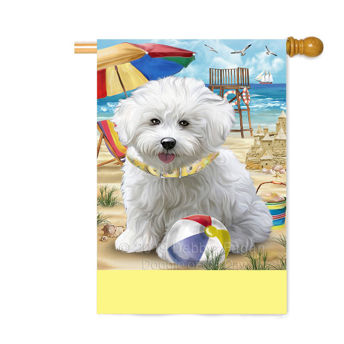 Personalized Pet Friendly Beach Bichon Frise Dog Custom House Flag FLG-DOTD-A58240