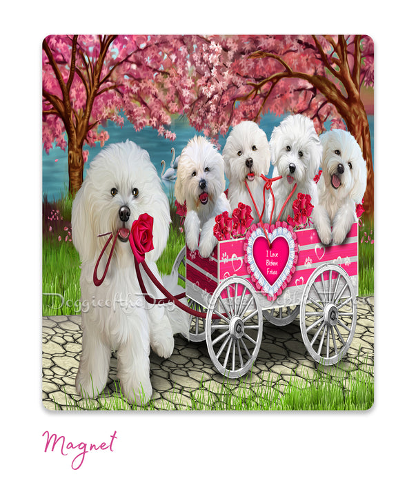 Mother's Day Gift Basket Bichon Frise Dogs Blanket, Pillow, Coasters, Magnet, Coffee Mug and Ornament