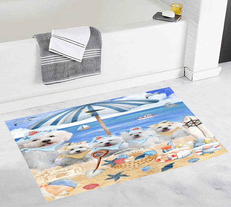 Bichon Frise Personalized Bath Mat, Explore a Variety of Custom Designs, Anti-Slip Bathroom Rug Mats, Pet and Dog Lovers Gift