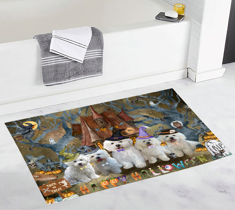 Bichon Frise Bath Mat: Explore a Variety of Designs, Personalized, Anti-Slip Bathroom Halloween Rug Mats, Custom, Pet Gift for Dog Lovers