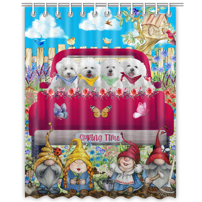 Bichon Frise Shower Curtain, Custom Bathtub Curtains with Hooks for Bathroom, Explore a Variety of Designs, Personalized, Gift for Pet and Dog Lovers