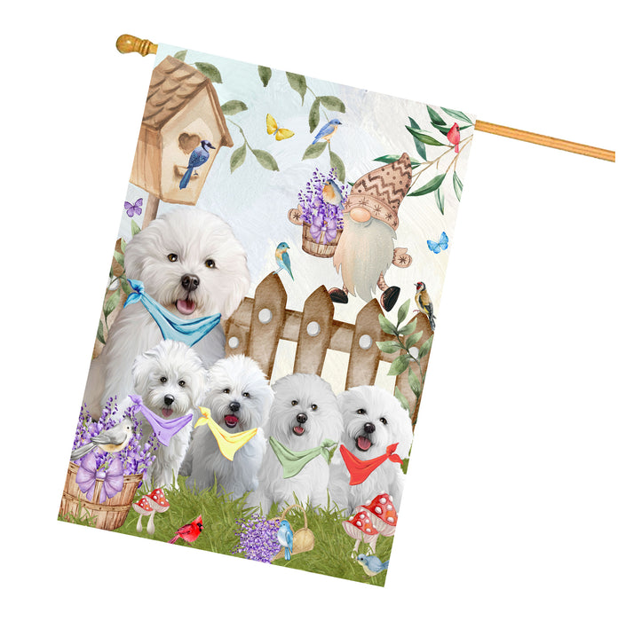 Bichon Frise Dogs House Flag: Explore a Variety of Designs, Custom, Personalized, Weather Resistant, Double-Sided, Home Outside Yard Decor for Dog and Pet Lovers