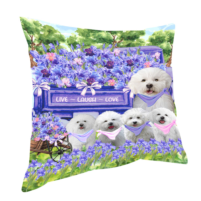 Bichon Frise Pillow, Cushion Throw Pillows for Sofa Couch Bed, Explore a Variety of Designs, Custom, Personalized, Dog and Pet Lovers Gift