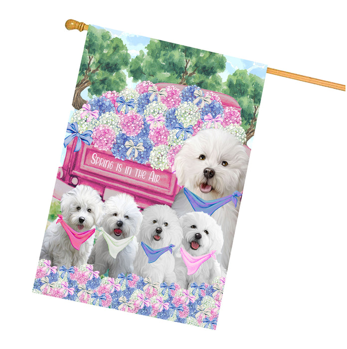 Bichon Frise Dogs House Flag: Explore a Variety of Personalized Designs, Double-Sided, Weather Resistant, Custom, Home Outside Yard Decor for Dog and Pet Lovers