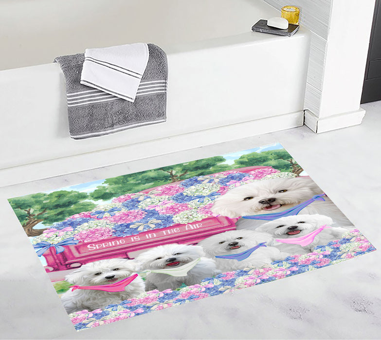 Bichon Frise Custom Bath Mat, Explore a Variety of Personalized Designs, Anti-Slip Bathroom Pet Rug Mats, Dog Lover's Gifts