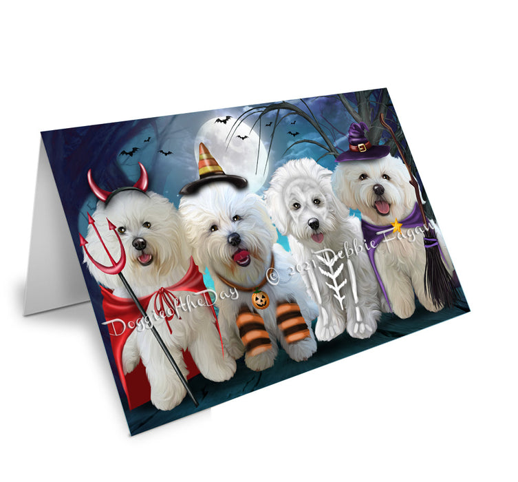 Happy Halloween Trick or Treat Bichon Frise Dogs Handmade Artwork Assorted Pets Greeting Cards and Note Cards with Envelopes for All Occasions and Holiday Seasons GCD76715