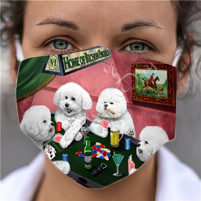 Home of Bichon Frise Dogs Playing Poker Face Mask FM49768