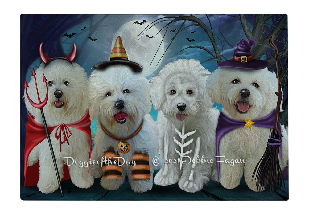 Happy Halloween Trick or Treat Bichon Frise Dogs Cutting Board - Easy Grip Non-Slip Dishwasher Safe Chopping Board Vegetables C79561