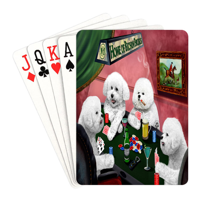 Home of Bichon Frise Dogs Playing Poker Playing Card Decks