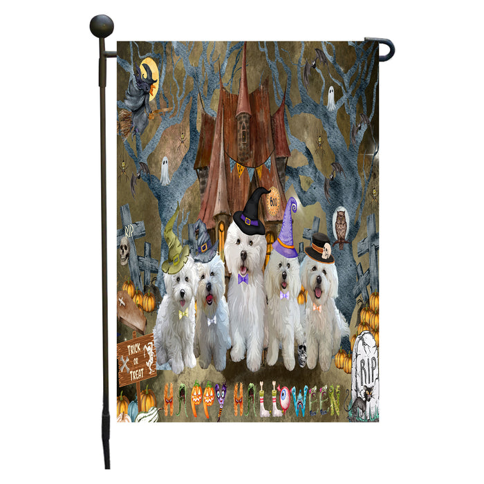Bichon Frise Dogs Garden Flag: Explore a Variety of Designs, Personalized, Custom, Weather Resistant, Double-Sided, Outdoor Garden Halloween Yard Decor for Dog and Pet Lovers