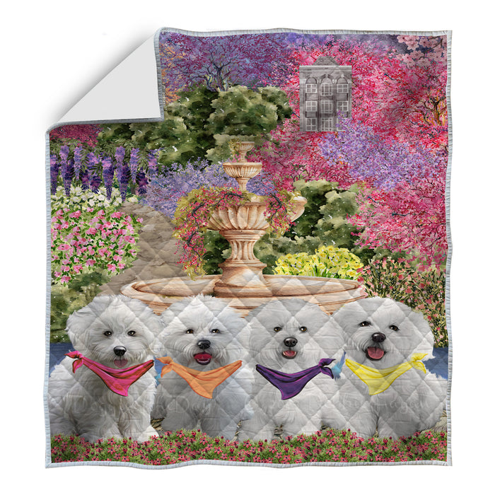 Bichon Frise Bedding Quilt, Bedspread Coverlet Quilted, Explore a Variety of Designs, Custom, Personalized, Pet Gift for Dog Lovers