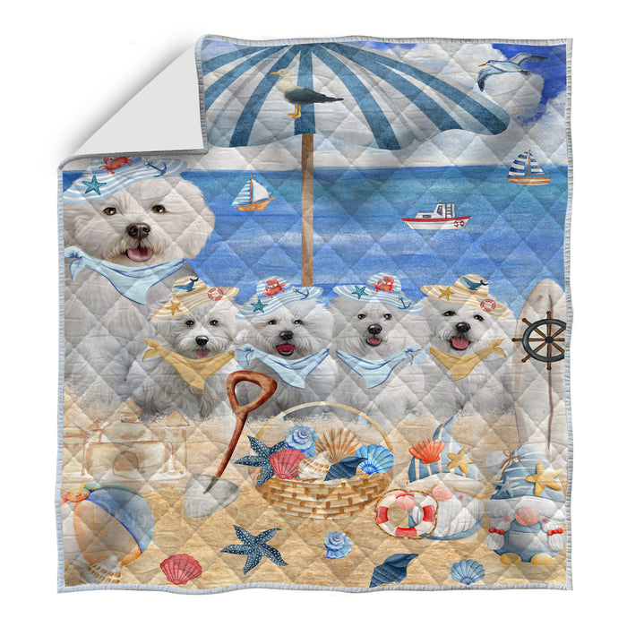 Bichon Frise Bedding Quilt, Bedspread Coverlet Quilted, Explore a Variety of Designs, Custom, Personalized, Pet Gift for Dog Lovers