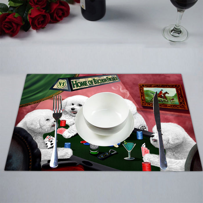 Home of  Bichon Frise Dogs Playing Poker Placemat