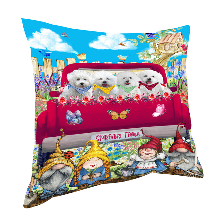 Bichon Frise Pillow, Explore a Variety of Personalized Designs, Custom, Throw Pillows Cushion for Sofa Couch Bed, Dog Gift for Pet Lovers