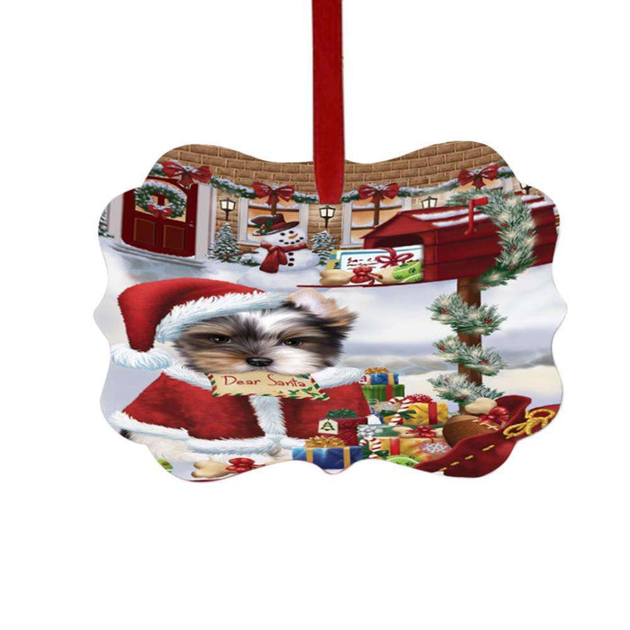 Biewer Dog Dear Santa Letter Christmas Holiday Mailbox Double-Sided Photo Benelux Christmas Ornament LOR49014