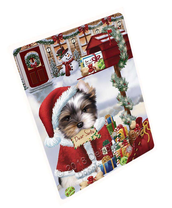 Biewer Terrier Dog Dear Santa Letter Christmas Holiday Mailbox Large Refrigerator / Dishwasher Magnet RMAG82026