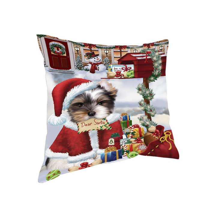 Biewer Terrier Dog Dear Santa Letter Christmas Holiday Mailbox Pillow PIL70720