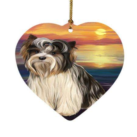 Biewer Terrier Dog Heart Christmas Ornament HPOR51730