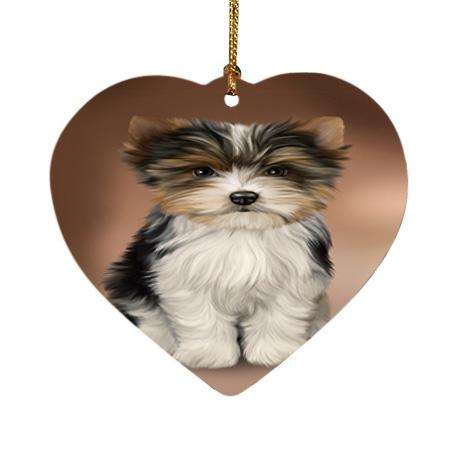 Biewer Terrier Dog Heart Christmas Ornament HPOR51735
