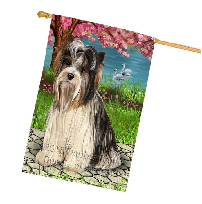 Biewer Terrier Dog House Flag FLG51869