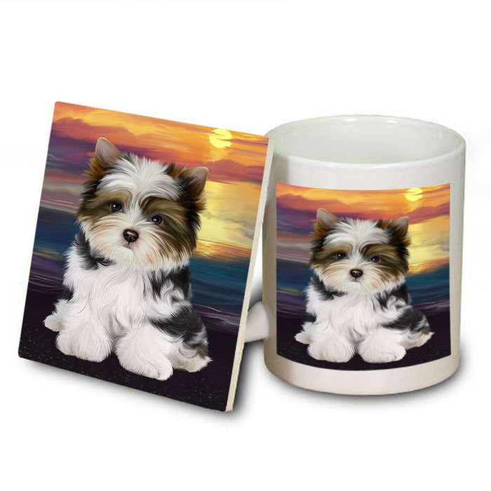 Biewer Terrier Dog Mug and Coaster Set MUC51723