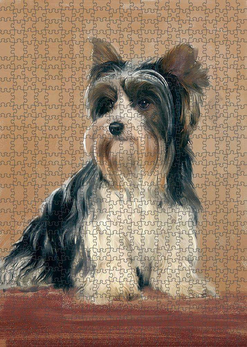 Biewer Terriers Dog Puzzle with Photo Tin PUZL84704