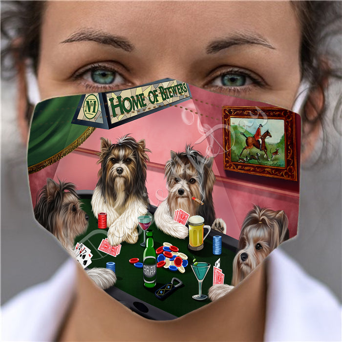 Home of Biewer Dogs Playing Poker Face Mask FM49769
