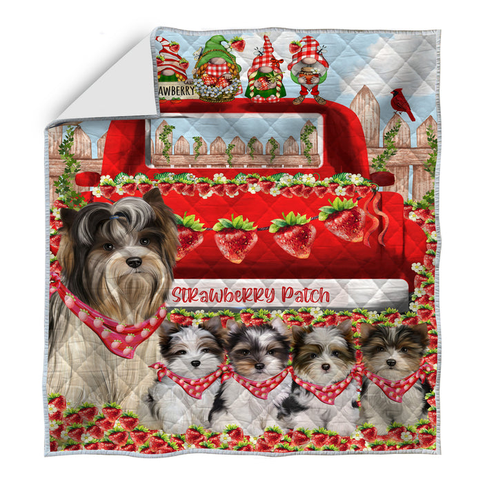 Biewer Terrier Bedspread Quilt, Bedding Coverlet Quilted, Explore a Variety of Designs, Personalized, Custom, Dog Gift for Pet Lovers