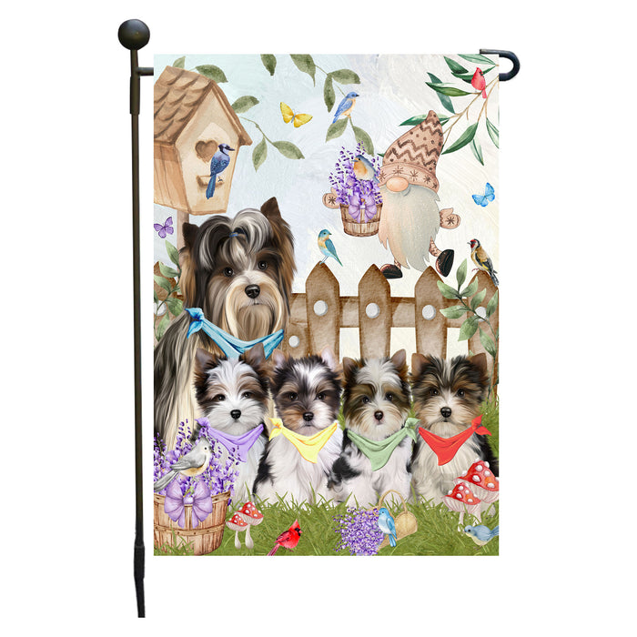 Biewer Terrier Dogs Garden Flag: Explore a Variety of Designs, Custom, Personalized, Weather Resistant, Double-Sided, Outdoor Garden Yard Decor for Dog and Pet Lovers