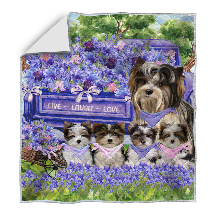 Biewer Terrier Quilt, Explore a Variety of Bedding Designs, Bedspread Quilted Coverlet, Custom, Personalized, Pet Gift for Dog Lovers