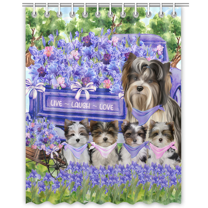 Biewer Terrier Shower Curtain, Custom Bathtub Curtains with Hooks for Bathroom, Explore a Variety of Designs, Personalized, Gift for Pet and Dog Lovers