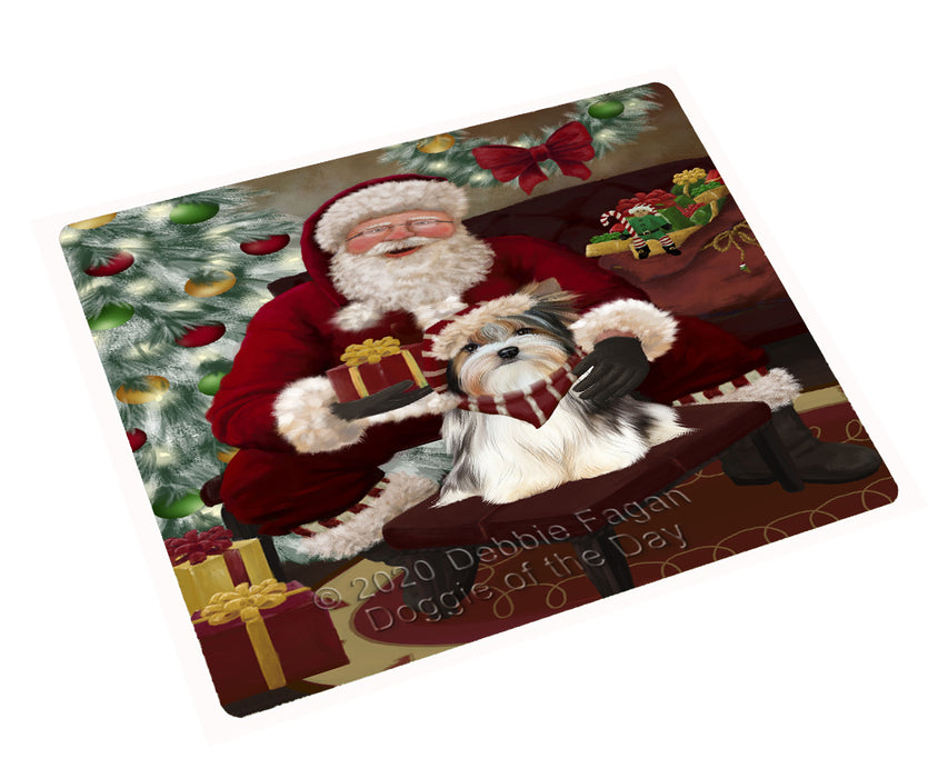 Santa's Christmas Surprise Biewer Dog Cutting Board - Easy Grip Non-Slip Dishwasher Safe Chopping Board Vegetables C78562