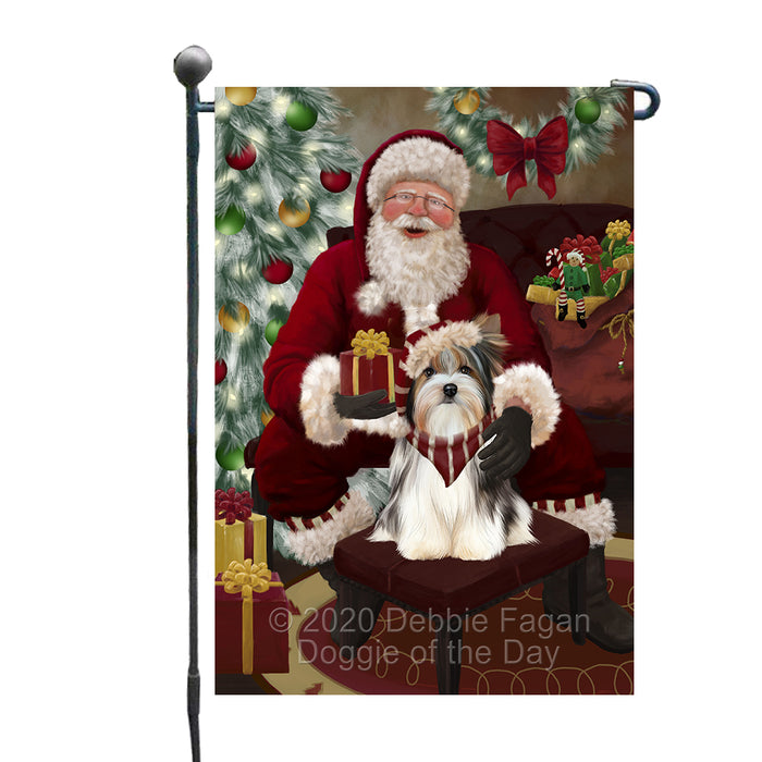 Santa's Christmas Surprise Biewer Dog Garden Flag GFLG66719