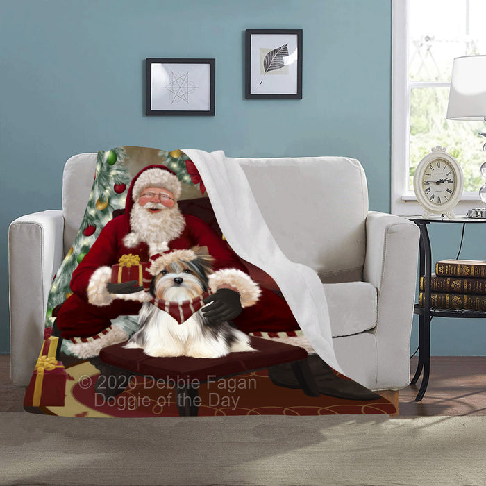 Santa's Christmas Surprise Biewer Dog Blanket BLNKT142103