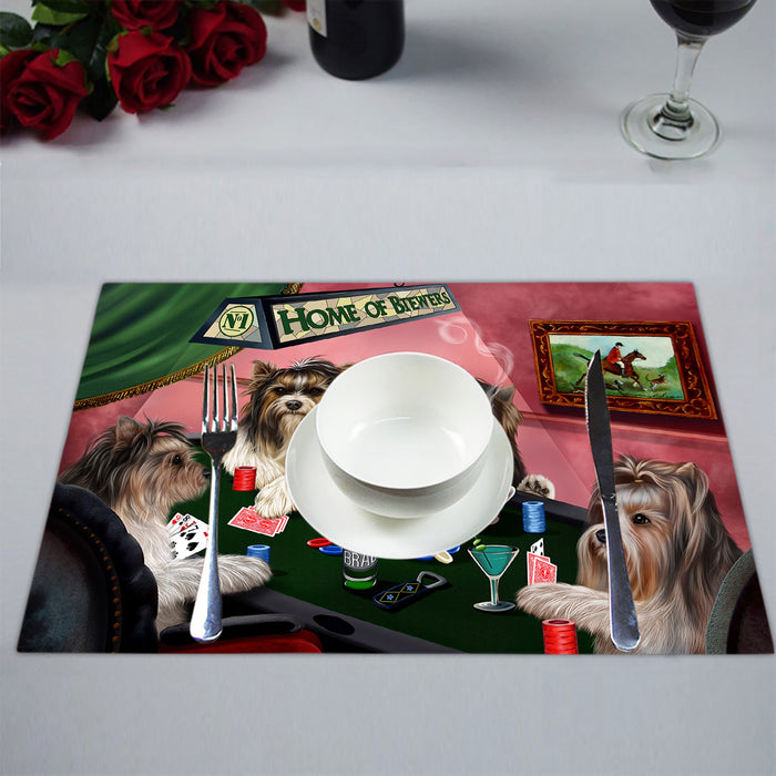 Home of  Biewer Dogs Playing Poker Placemat