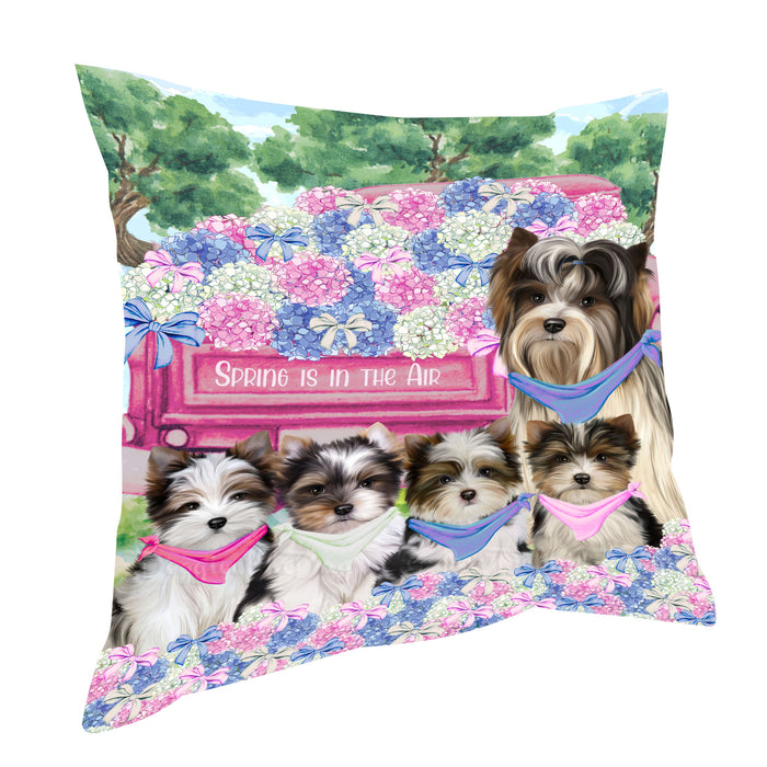 Biewer Terrier Pillow, Explore a Variety of Personalized Designs, Custom, Throw Pillows Cushion for Sofa Couch Bed, Dog Gift for Pet Lovers