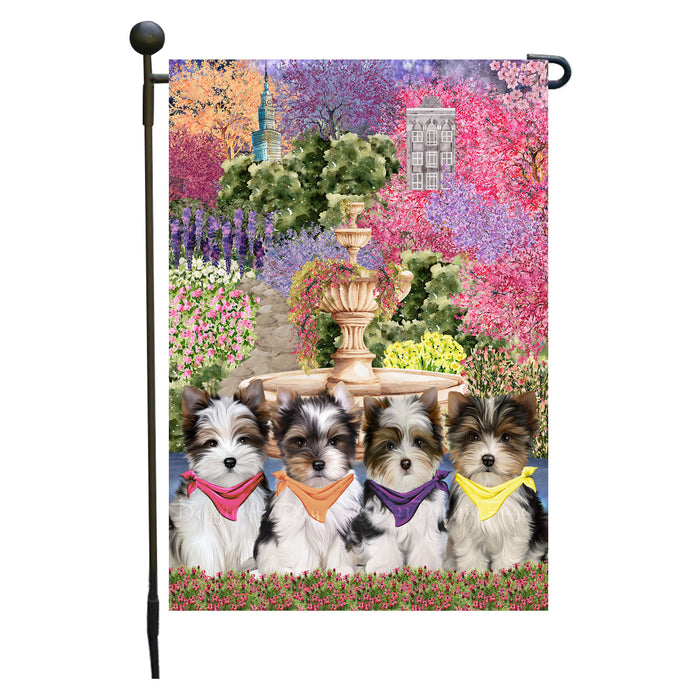 Biewer Terrier Dogs Garden Flag: Explore a Variety of Designs, Weather Resistant, Double-Sided, Custom, Personalized, Outside Garden Yard Decor, Flags for Dog and Pet Lovers