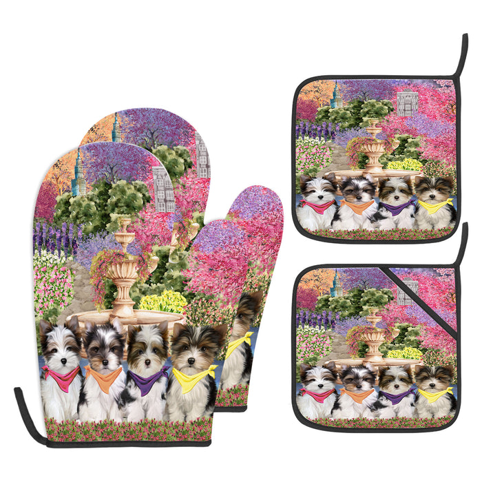 Biewer Terrier Oven Mitts and Pot Holder, Explore a Variety of Designs, Custom, Kitchen Gloves for Cooking with Potholders, Personalized, Dog and Pet Lovers Gift