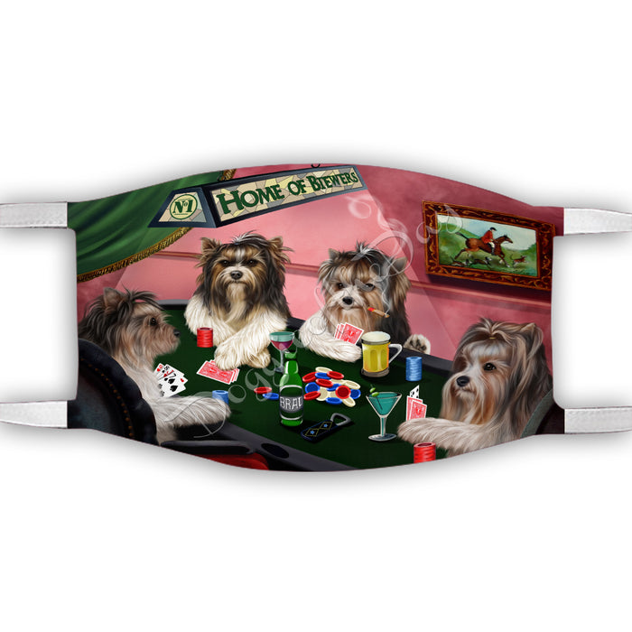 Home of Biewer Dogs Playing Poker Face Mask FM49769