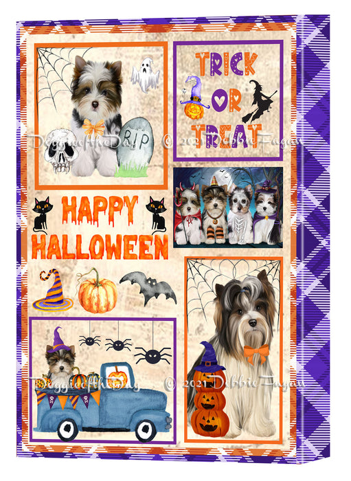Happy Halloween Trick or Treat Biewer Dogs Canvas Wall Art Decor - Premium Quality Canvas Wall Art for Living Room Bedroom Home Office Decor Ready to Hang CVS150281