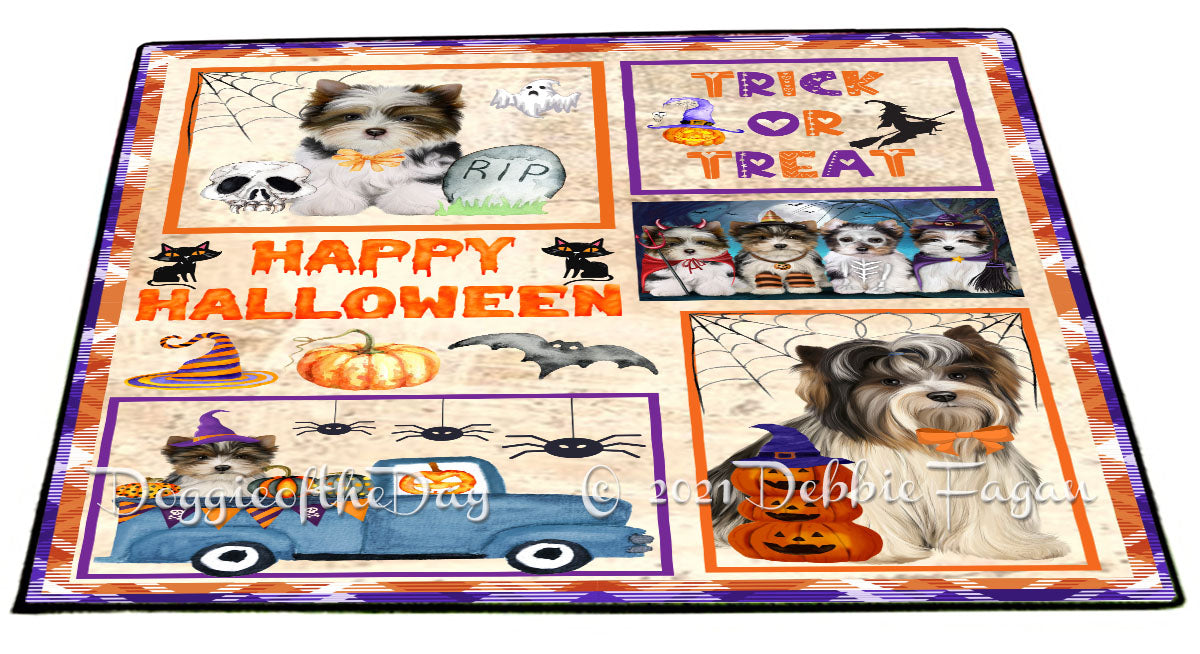 Happy Halloween Trick or Treat Biewer Dogs Indoor/Outdoor Welcome Floormat - Premium Quality Washable Anti-Slip Doormat Rug FLMS58018