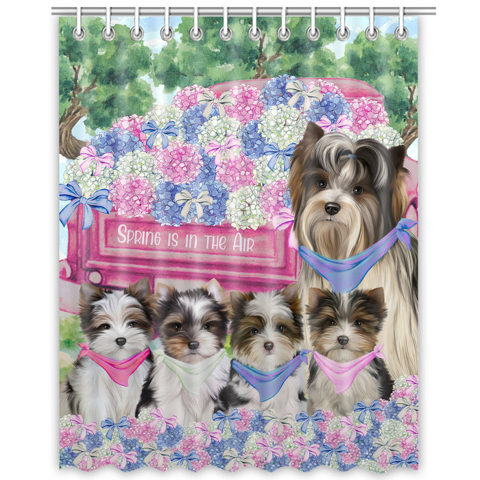Biewer Terrier Shower Curtain, Explore a Variety of Personalized Designs, Custom, Waterproof Bathtub Curtains with Hooks for Bathroom, Dog Gift for Pet Lovers