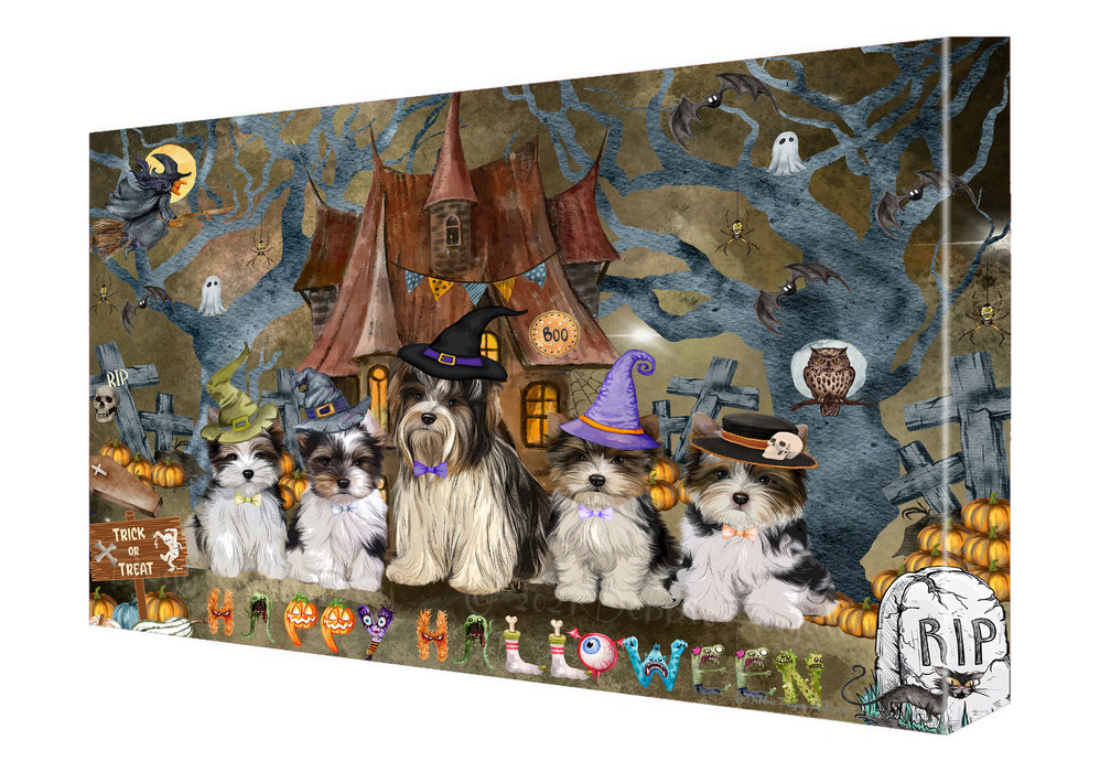 Biewer Terrier Canvas: Explore a Variety of Designs, Custom, Digital Art Wall Painting, Personalized, Ready to Hang Halloween Room Decor, Pet Gift for Dog Lovers