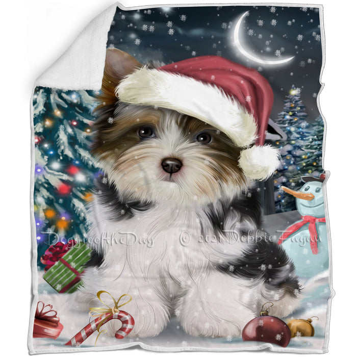 Have a Holly Jolly Biewer Terrier Dog Christmas Blanket BLNKT81444