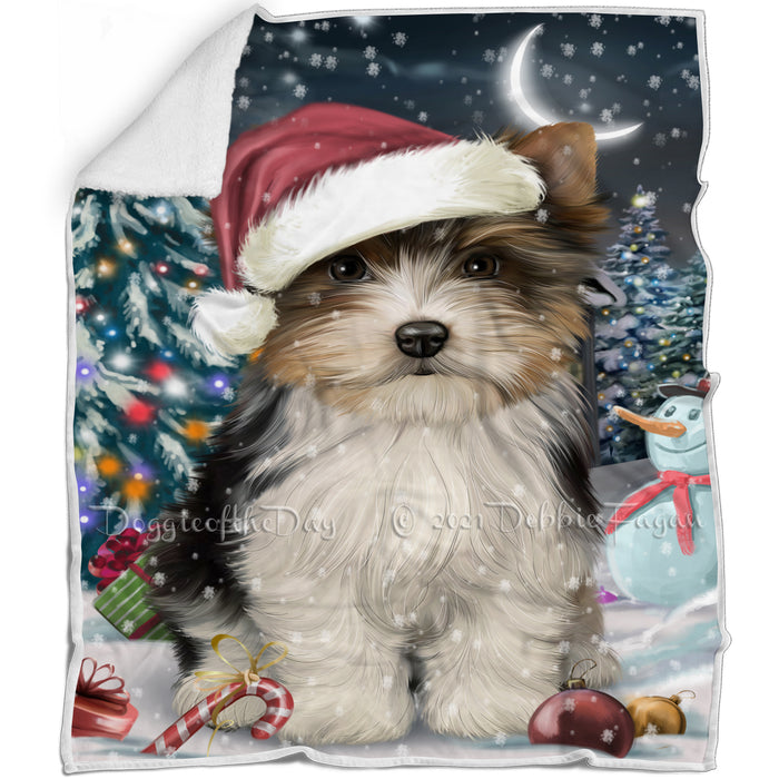 Have a Holly Jolly Biewer Terrier Dog Christmas Blanket BLNKT81471