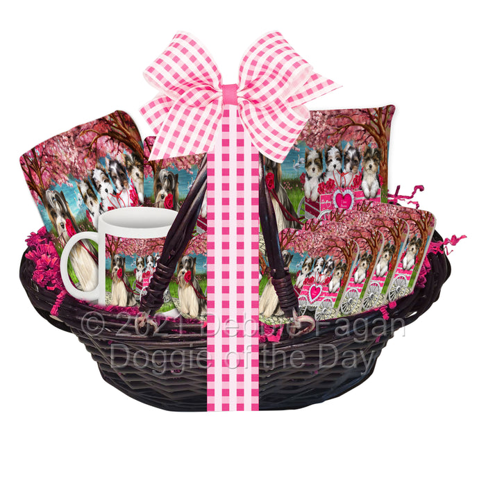 Mother's Day Gift Basket Biewer Dogs Blanket, Pillow, Coasters, Magnet, Coffee Mug and Ornament