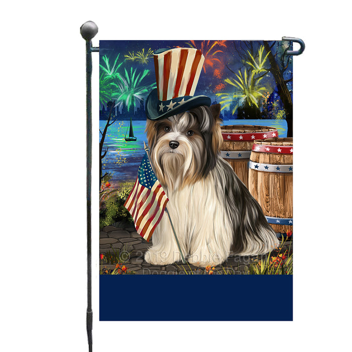 Personalized 4th of July Firework Biewer Terrier Dog Custom Garden Flags GFLG-DOTD-A57790