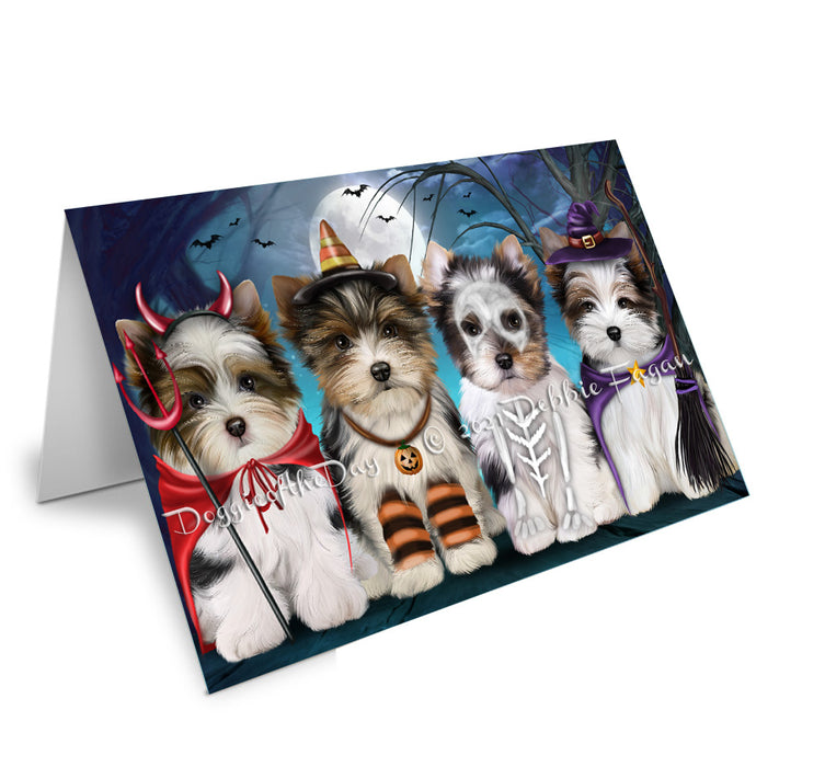 Happy Halloween Trick or Treat Biewer Dogs Handmade Artwork Assorted Pets Greeting Cards and Note Cards with Envelopes for All Occasions and Holiday Seasons GCD76718